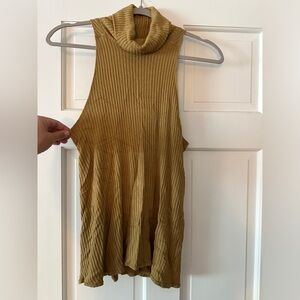 We the Free Sleeveless Rib Turtleneck Shirt Top
